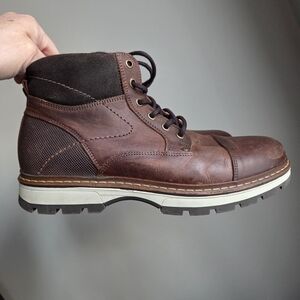 Bull Boxer Brown Leather Boots Toe Cap  Lace Up Hiking Sz 9/42
